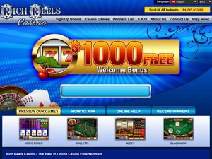 Rich Reels Casino website
