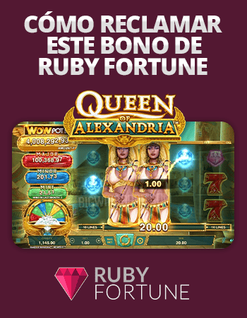 reclamar ruby fortune bonos